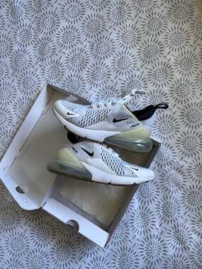 Nike Women's Air Max 270 White and Black Sneakers